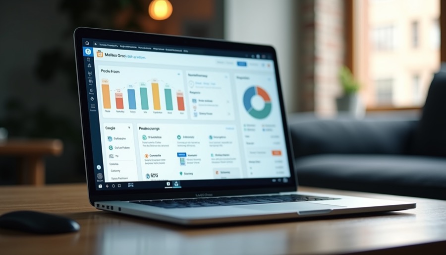 Marketplace performance dashboard on a laptop screen